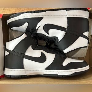 Nike Black and White Dunk High Sneakers